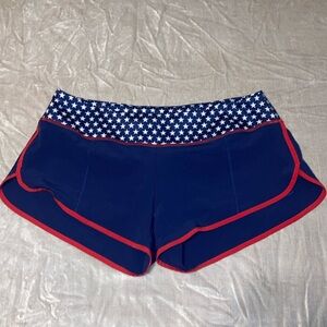 Jadelynn Brooke Blue and Red Athletic Shorts